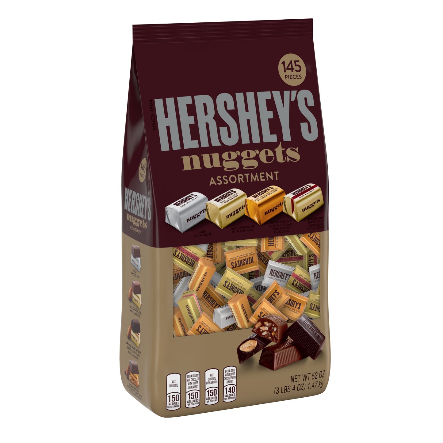 HERSHEY'S NUGGETS Assorted Chocolate Candy, 52 oz Bag, 145 Pieces