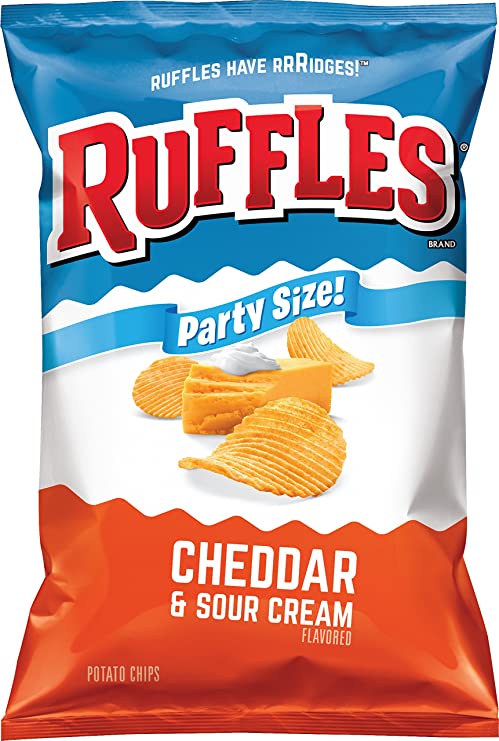 Ruffles Potato Chips Cheddar & Sour Cream Flavored 12.5 Oz