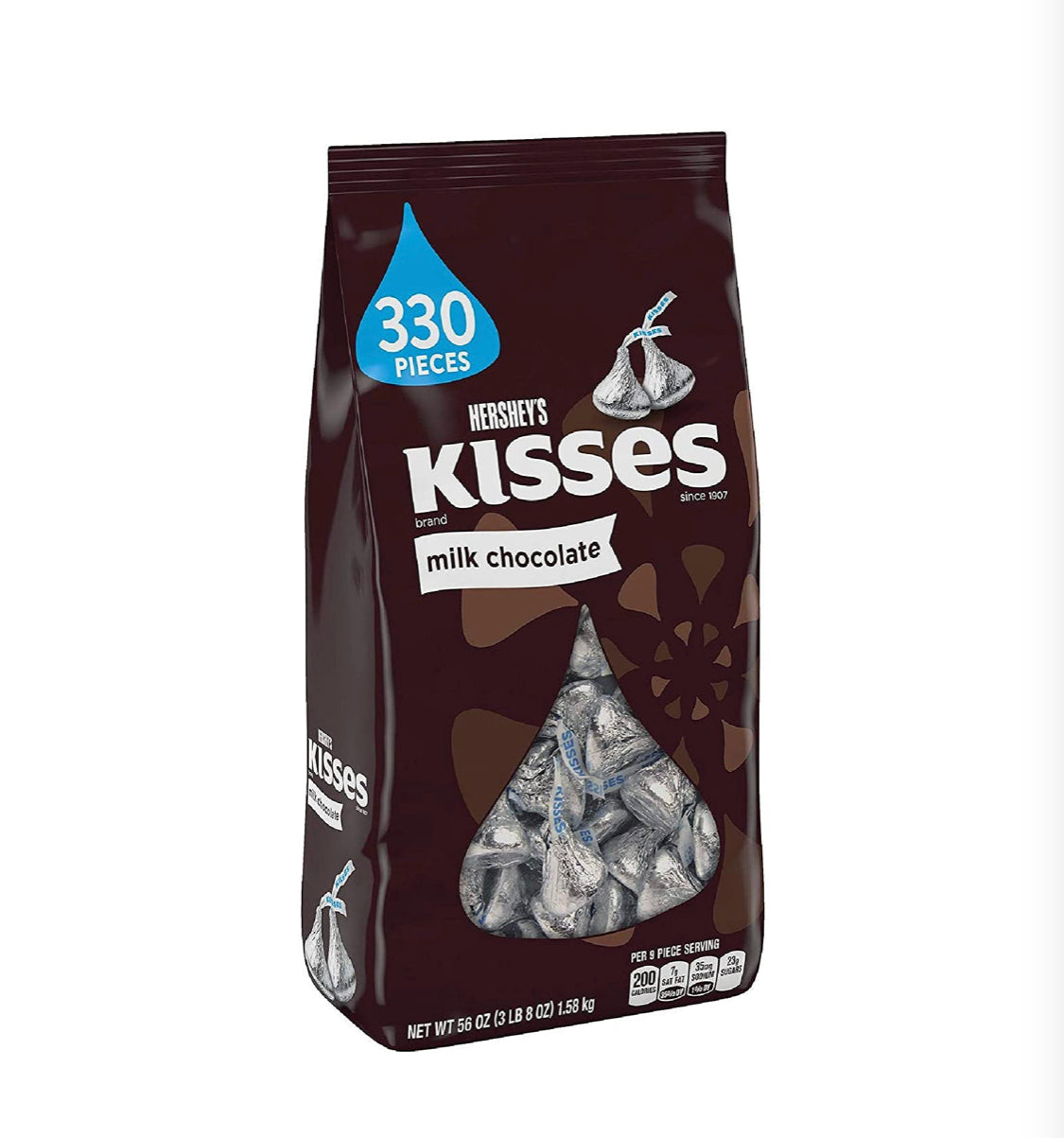 HERSHEY'S KISSES Milk Chocolate Candy, 1.5kg (330 pcs)
